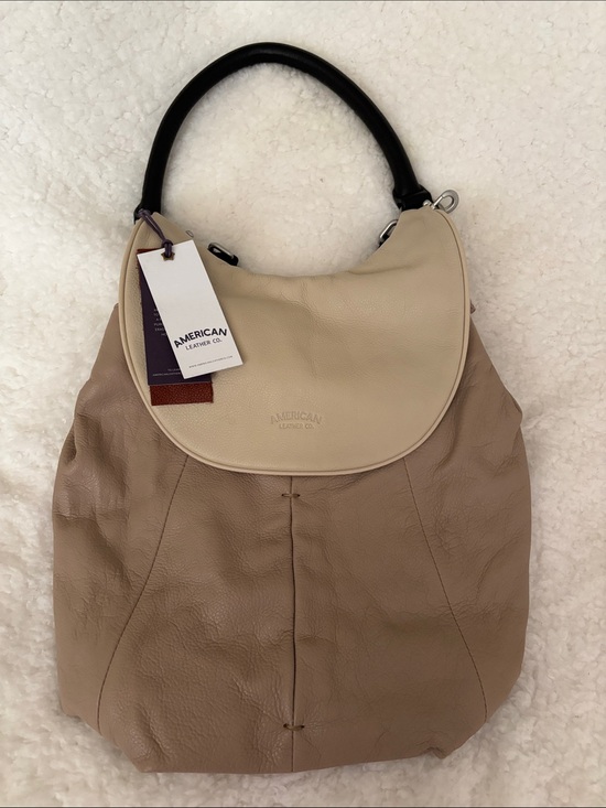 American Leather Co. Handbags - American Leather Two-Tone Beige & Cream Backpack